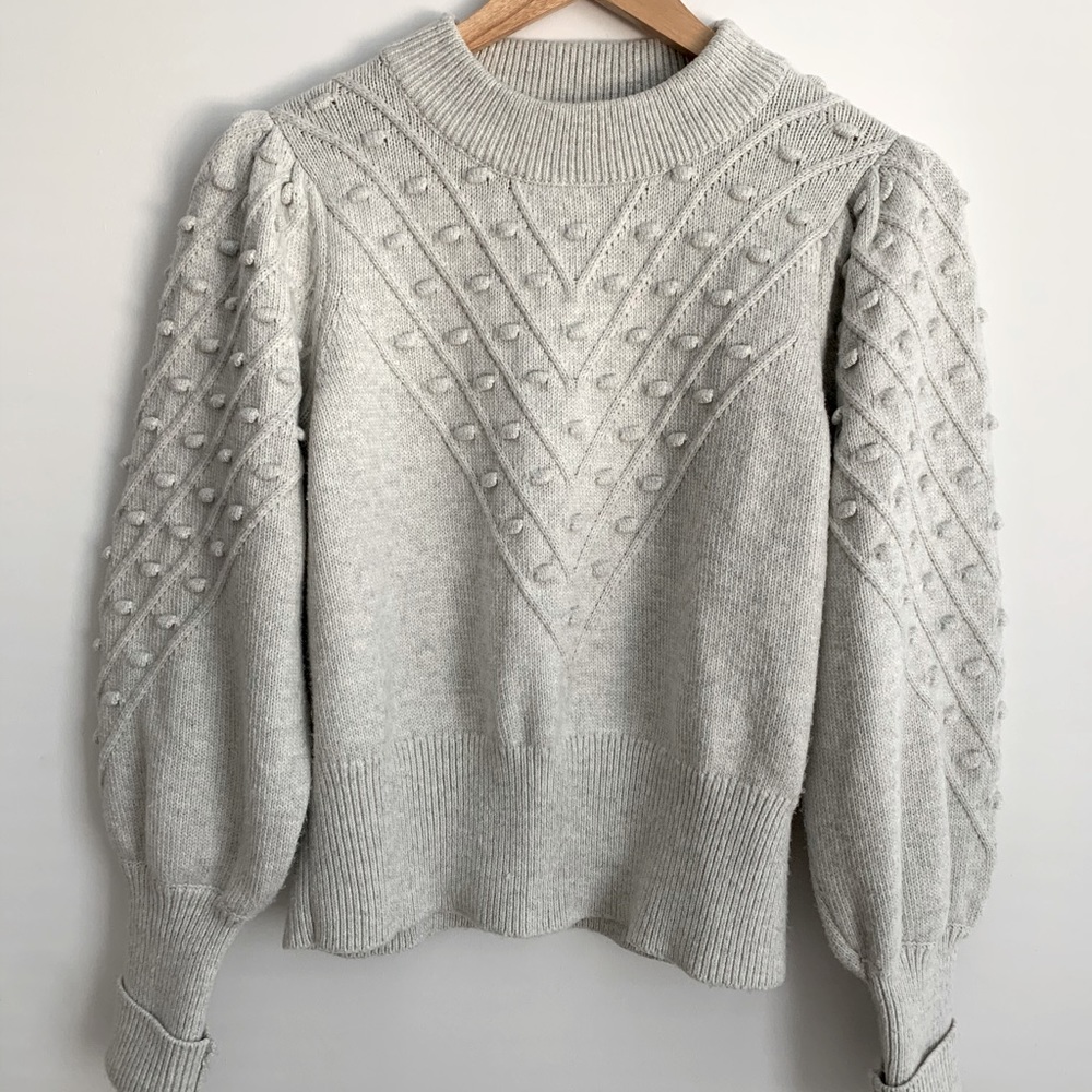 French Connection Puff Sleeve Cropped Sweater
